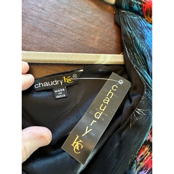 0189 NWT Size Medium Boho Maxi Dress in Bright Summer Colors. - Picture 10 of 13